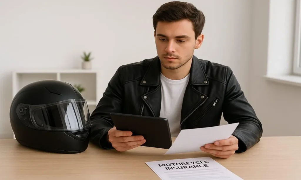 Motorcycle liability vs full coverage comparison showing insurance protection differences for motorcycle riders.